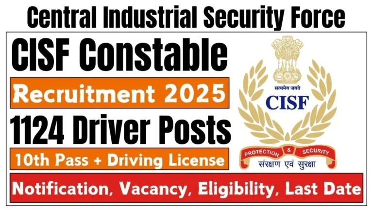 CISF Constable Driver Recruitment 2025