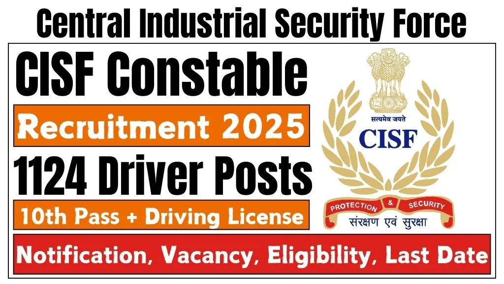 CISF Constable Driver Recruitment 2025
