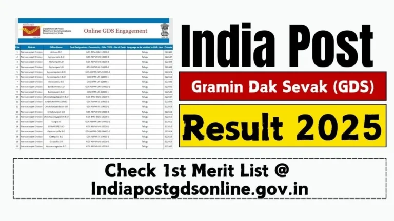 India Post GDS Result 2025